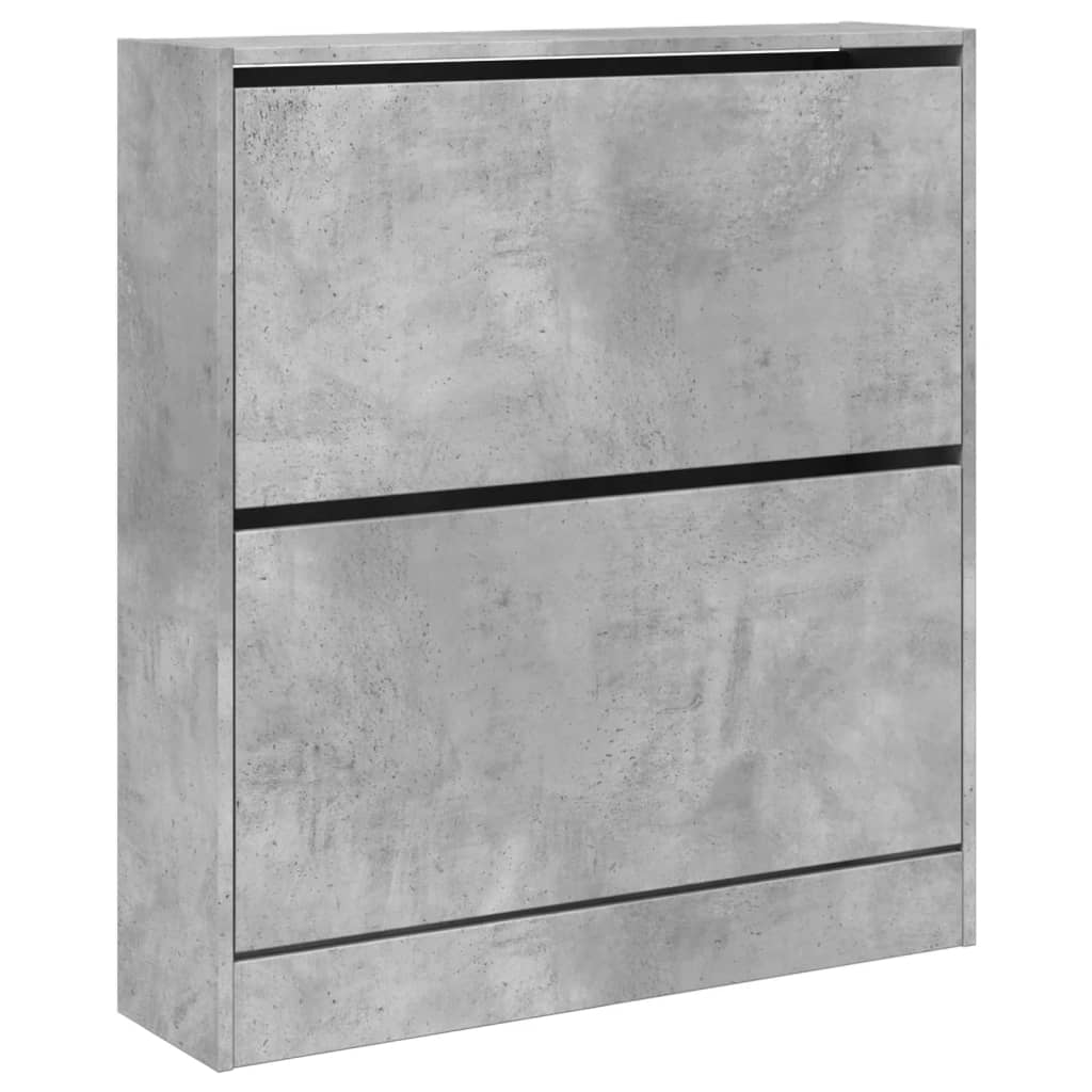 Shoe Cabinet Concrete Grey 80x21x87.5 cm Wood Material