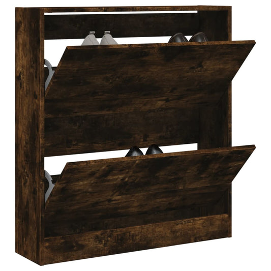 Schuhschrank Räuchereiche 80x21x87,5 cm Holzwerkstoff