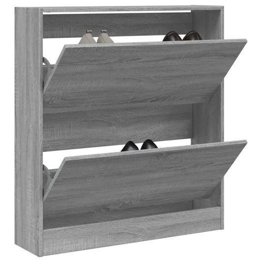 Schuhschrank Grau Sonoma 80x21x87,5 cm Holzwerkstoff
