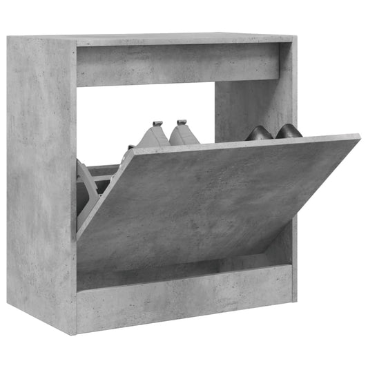 Shoe Cabinet Concrete Grey 60x34x63.5 cm Wood Material
