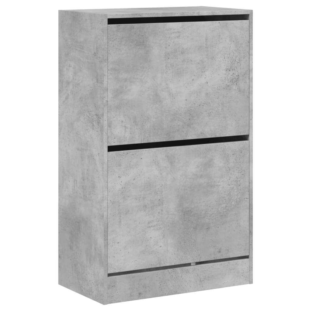 Shoe Cabinet Concrete Grey 60x34x96.5 cm Wood Material