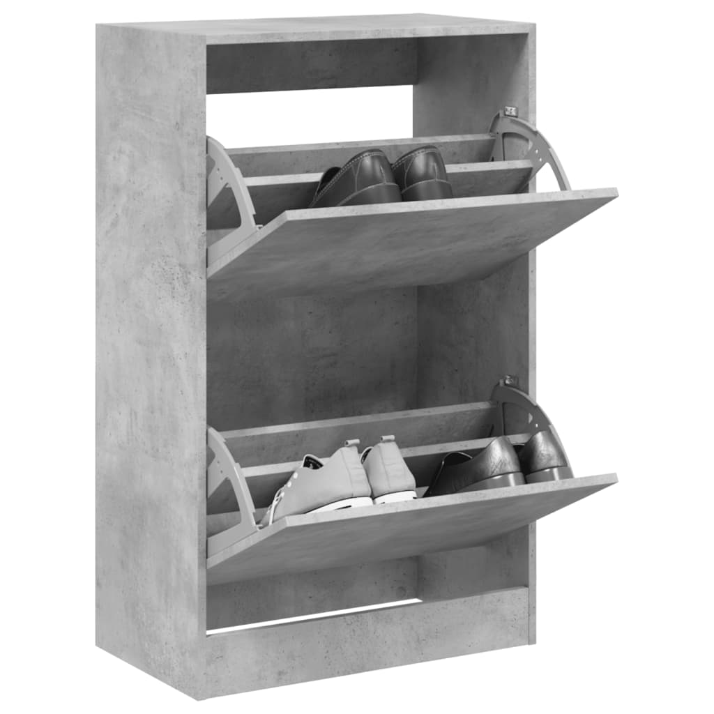 Shoe Cabinet Concrete Grey 60x34x96.5 cm Wood Material