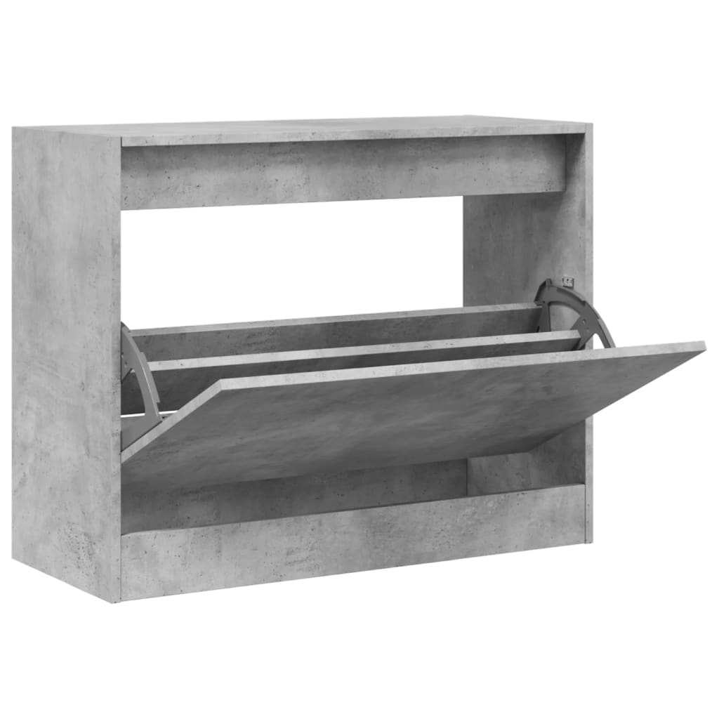 Shoe Cabinet Concrete Grey 80x34x63 cm Wood Material
