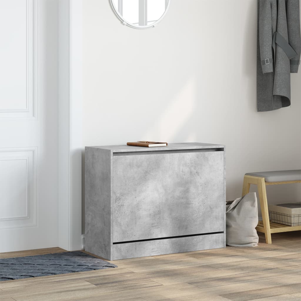 Shoe Cabinet Concrete Grey 80x34x63 cm Wood Material