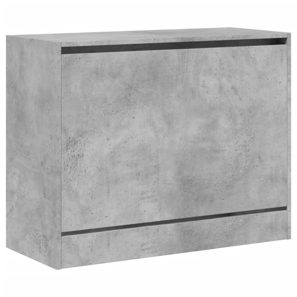 Shoe Cabinet Concrete Grey 80x34x63 cm Wood Material