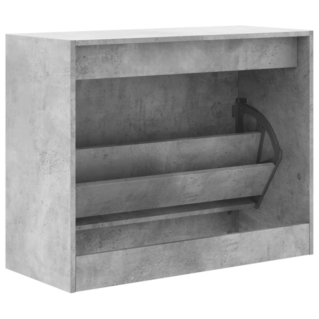 Shoe Cabinet Concrete Grey 80x34x63 cm Wood Material