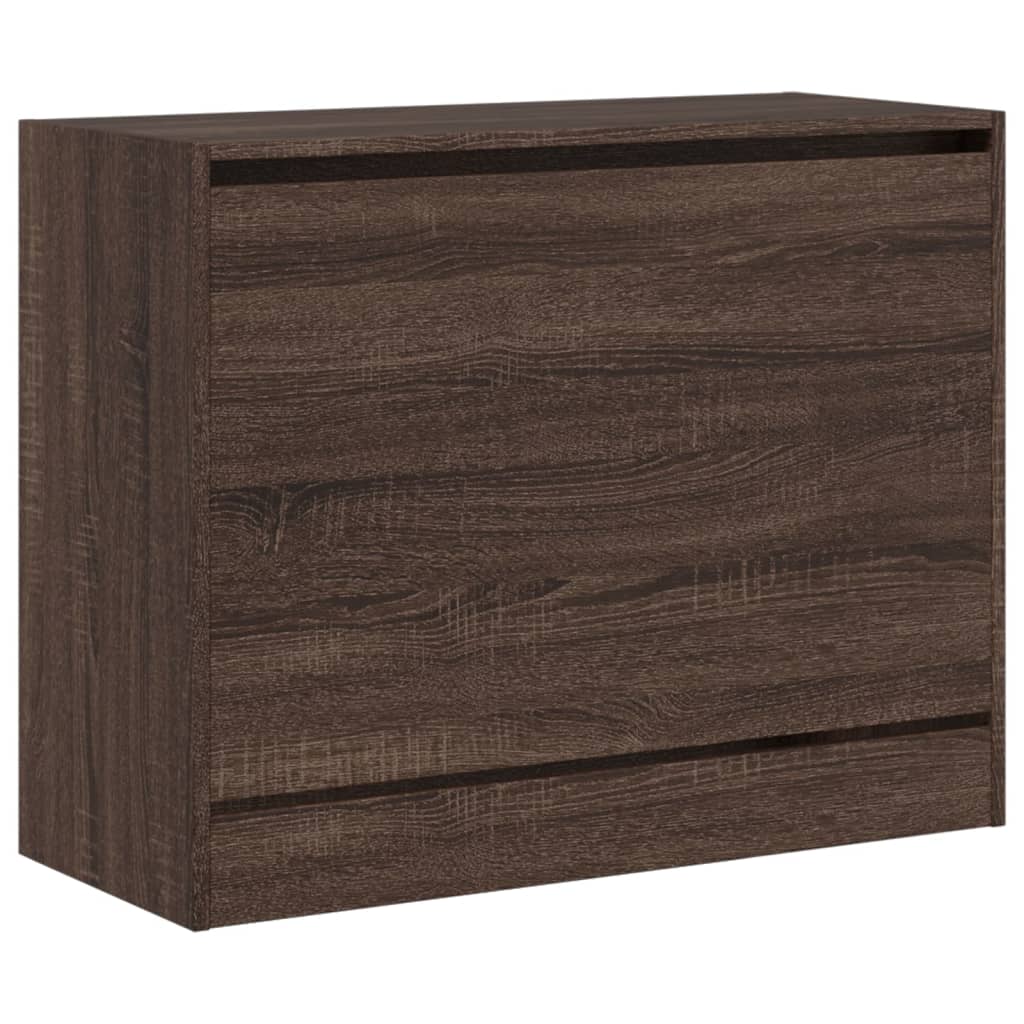 Shoe Cabinet Brown Oak Look 80x34x63 cm Wood Material