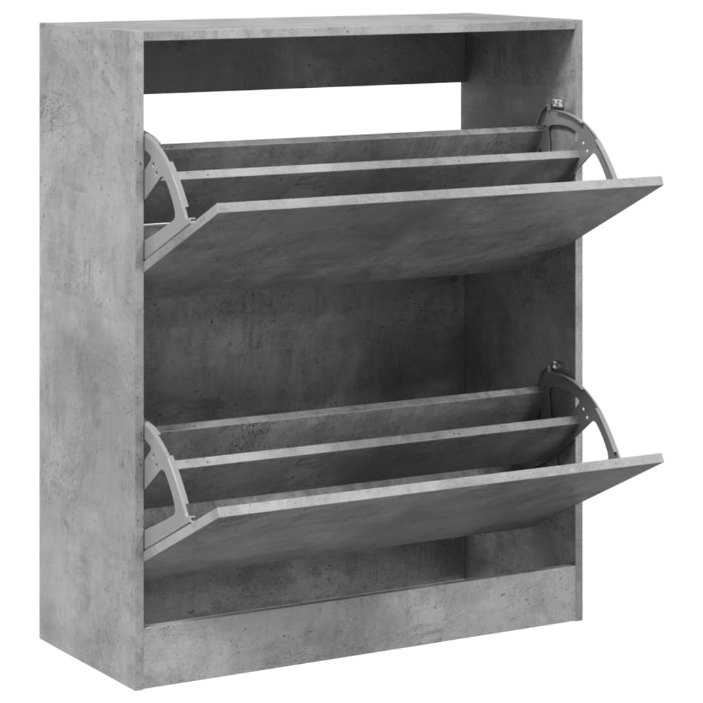 Shoe Cabinet Concrete Grey 80x34x96.5 cm Wood Material
