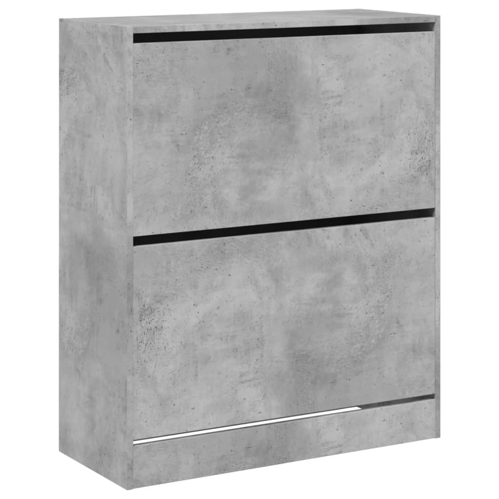 Shoe Cabinet Concrete Grey 80x34x96.5 cm Wood Material