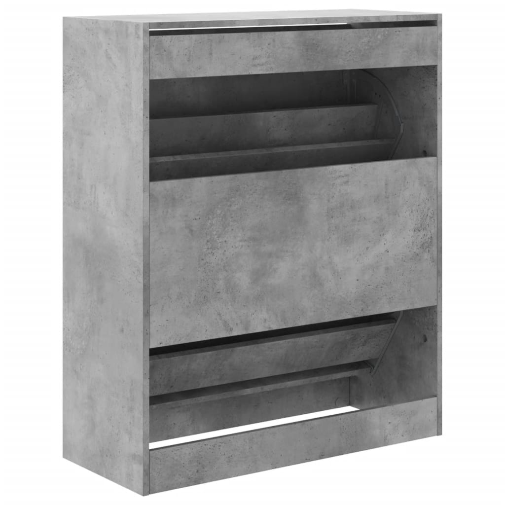 Shoe Cabinet Concrete Grey 80x34x96.5 cm Wood Material