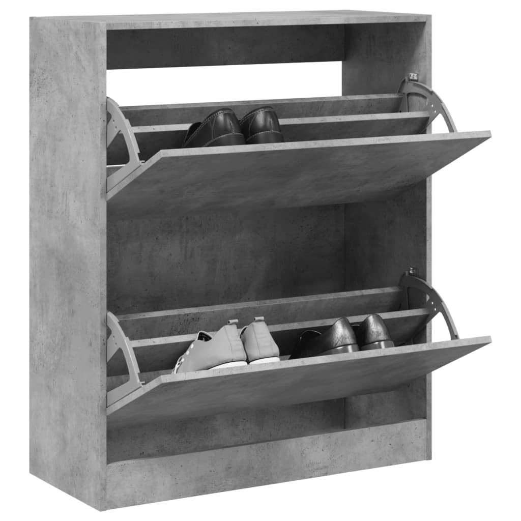 Shoe Cabinet Concrete Grey 80x34x96.5 cm Wood Material