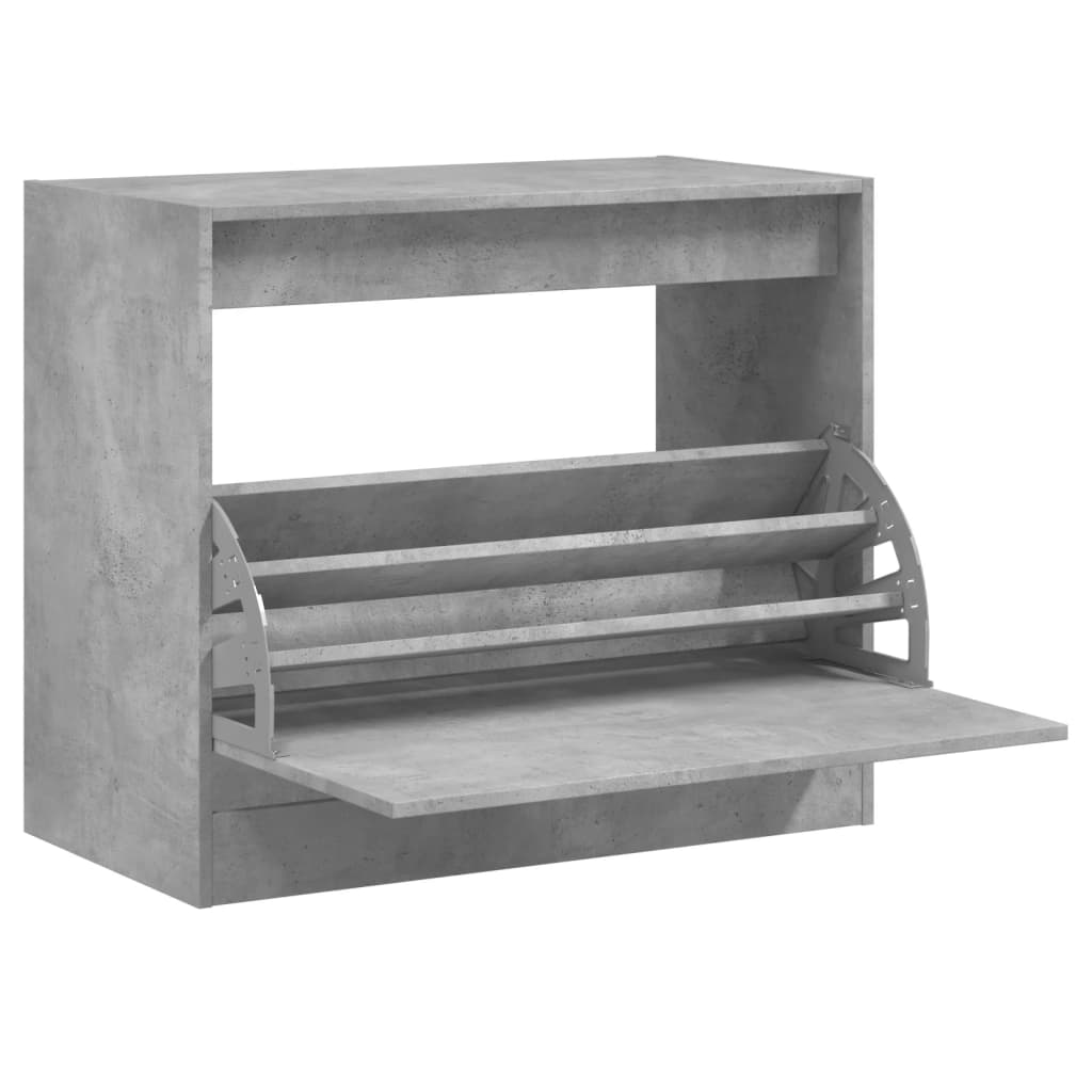 Shoe Cabinet Concrete Grey 80x42x69 cm Wood Material