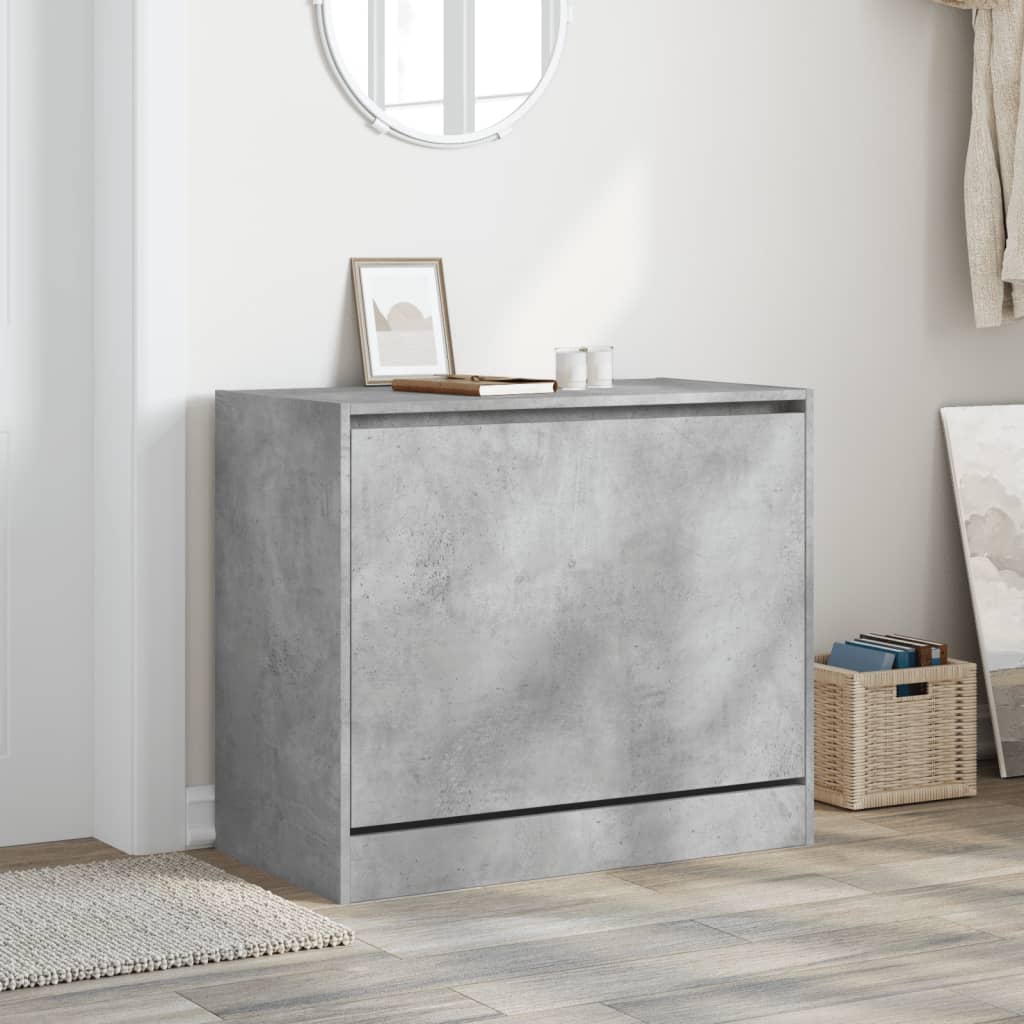 Shoe Cabinet Concrete Grey 80x42x69 cm Wood Material