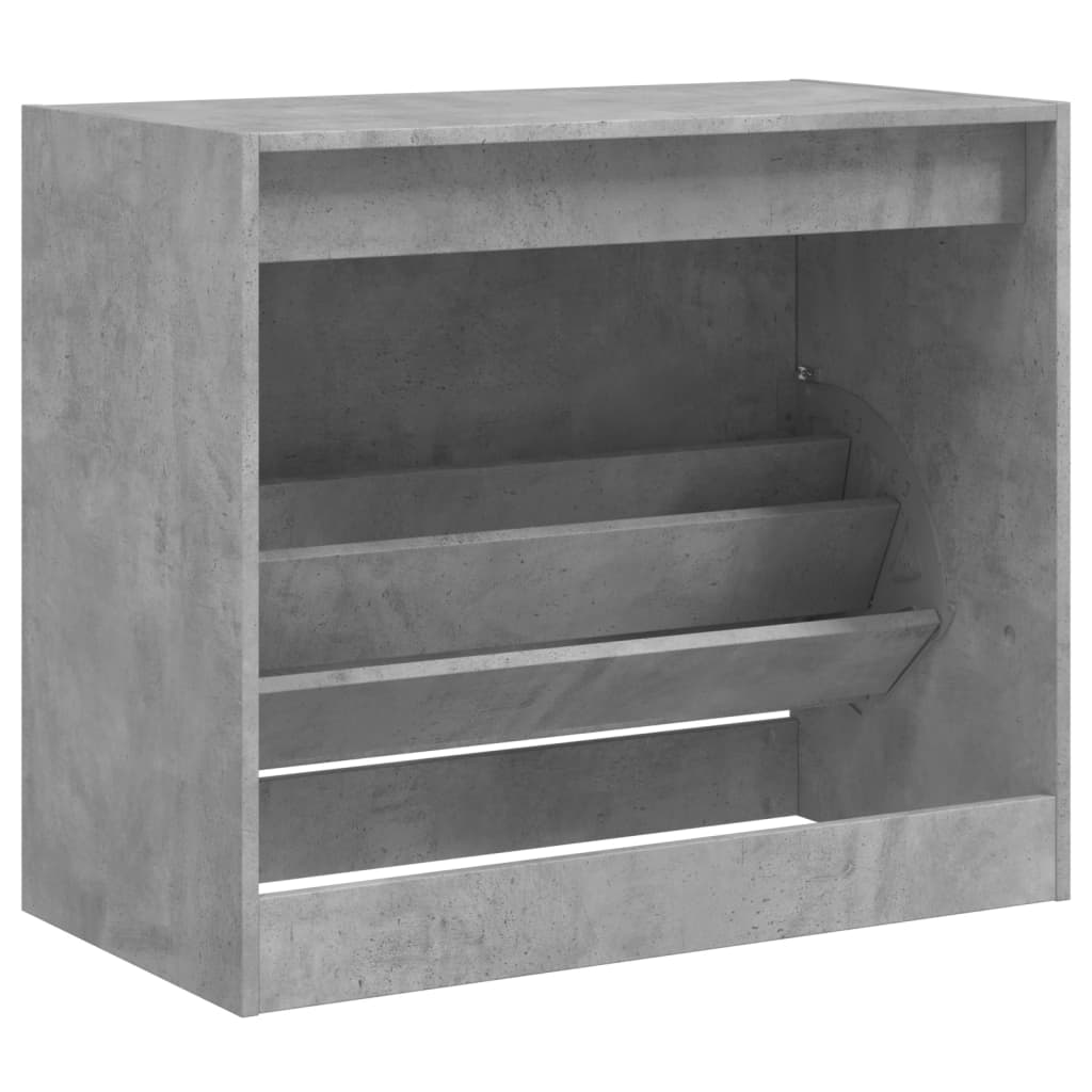 Shoe Cabinet Concrete Grey 80x42x69 cm Wood Material