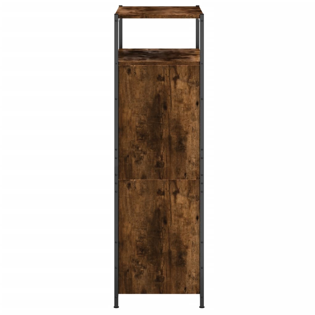 Shoe Cabinet Smoked Oak 60x34x112 cm Wood Material