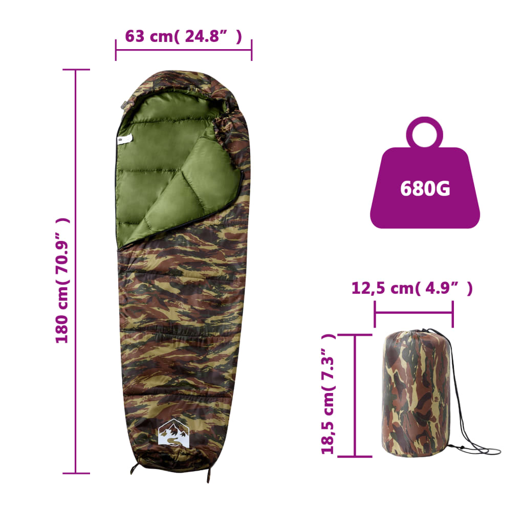 Sac de couchage momie pour adultes camping 3 saisons