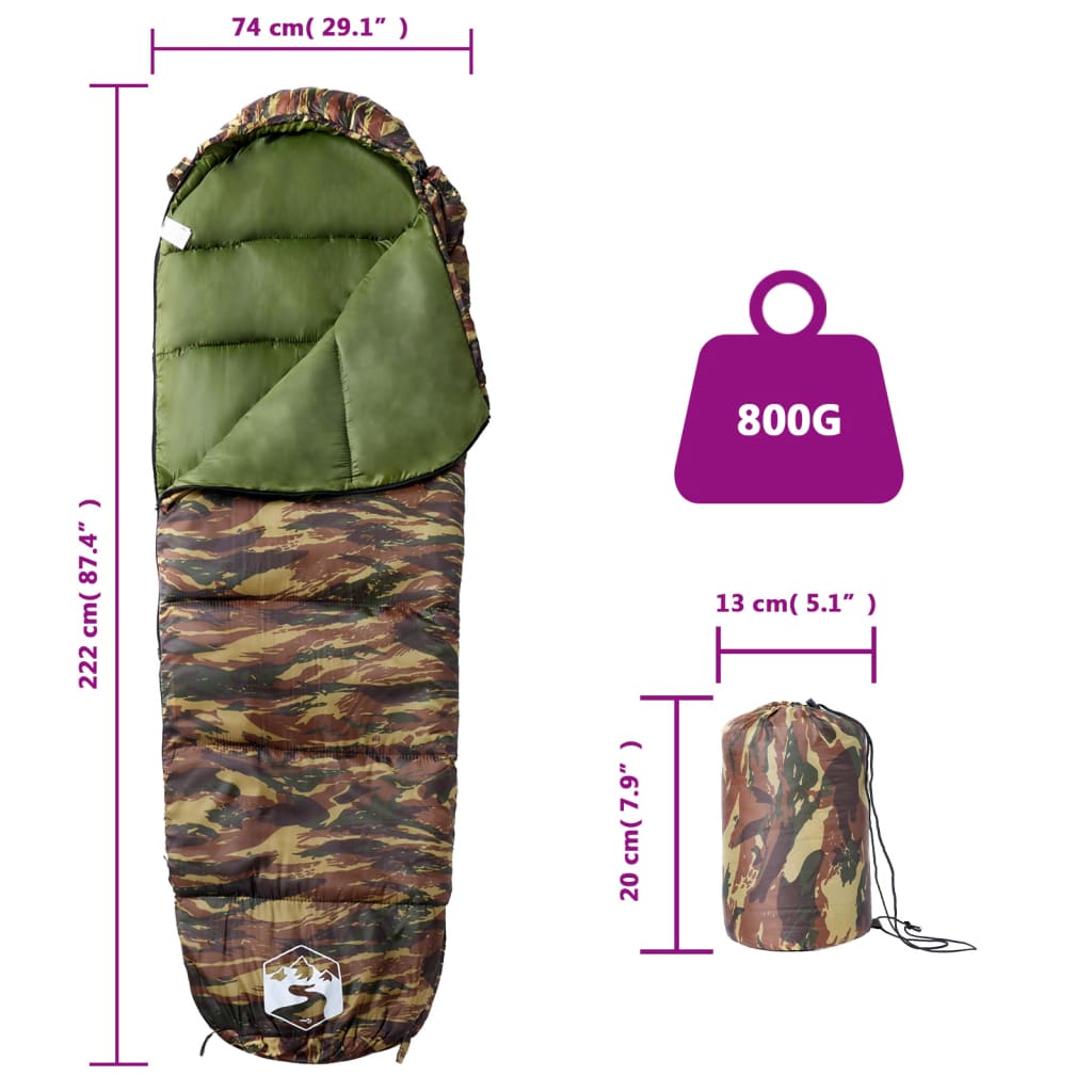 Sac de couchage momie pour adultes camping 3 saisons