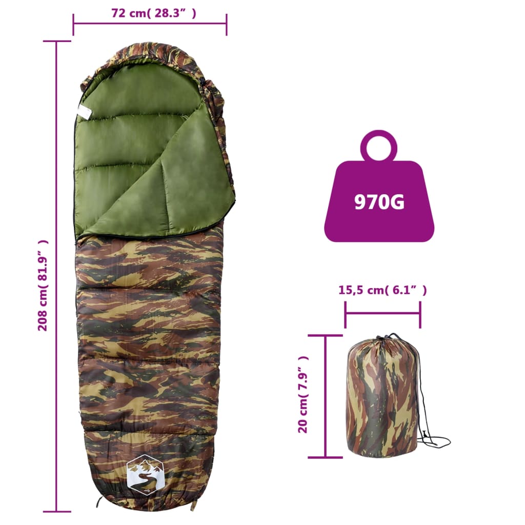 Sac de couchage momie pour adultes camping 3 saisons