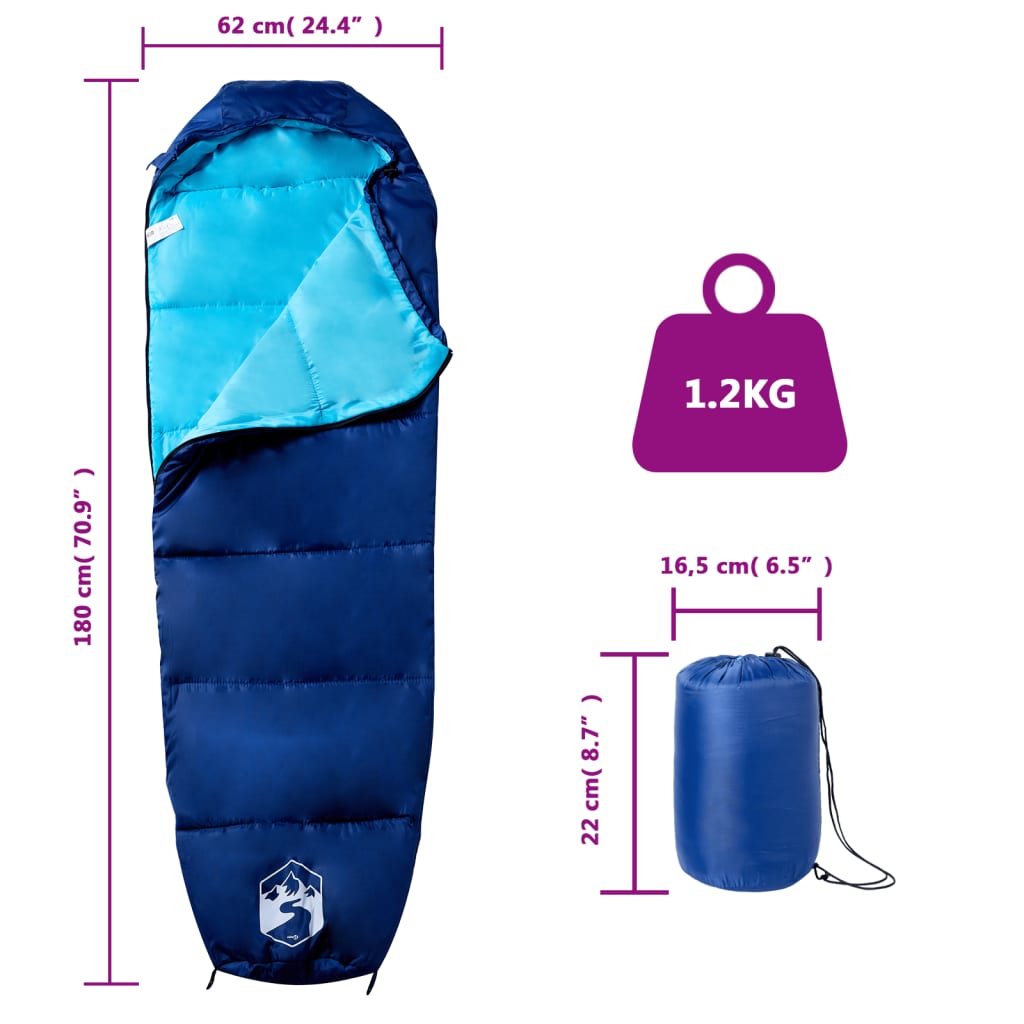 Mummy sleeping bag for adults camping 3 seasons