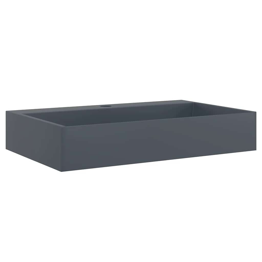 Waschbecken 60x38x11 cm Mineralguss/Marmorguss Anthrazit