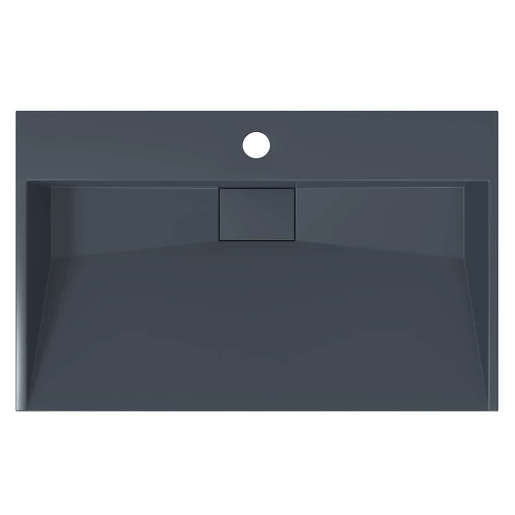 Waschbecken 60x38x11 cm Mineralguss/Marmorguss Anthrazit