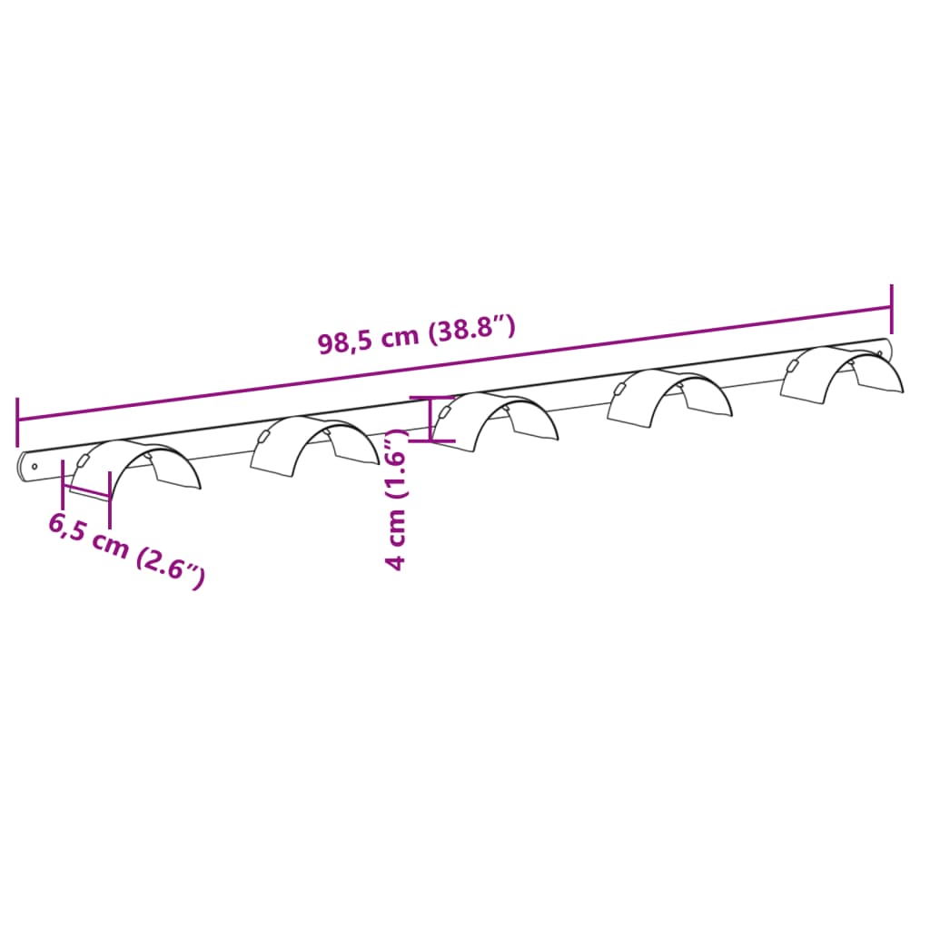 Trensenhalter für 5 Trensen Schwarz Eisen