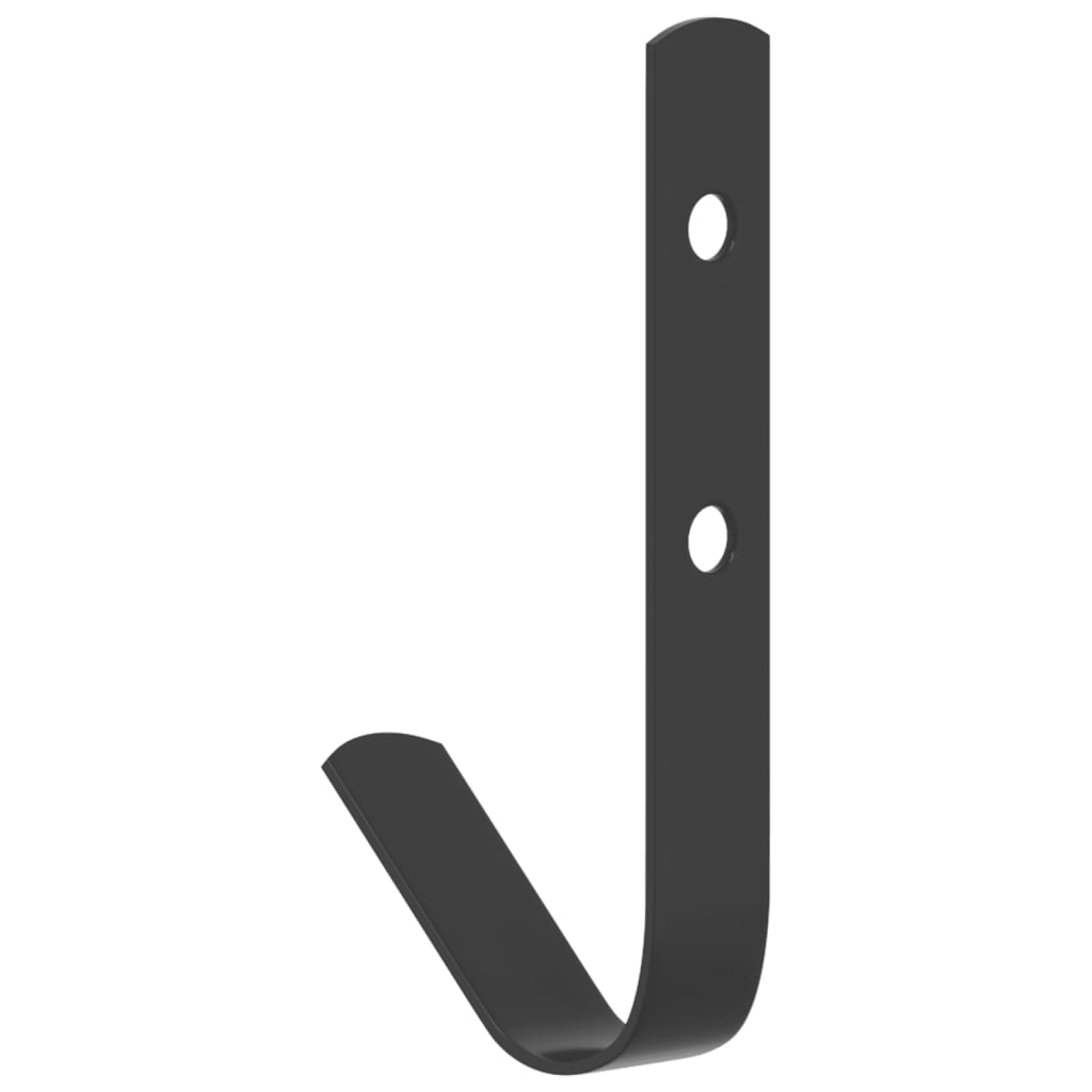 Wandhaken J-Form 12 Stk. Schwarz Stahl