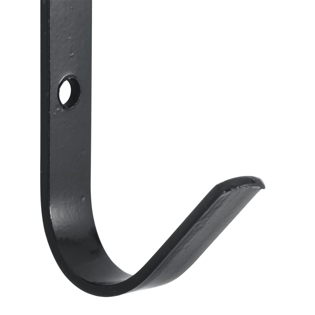 Wandhaken J-Form 12 Stk. Schwarz Stahl