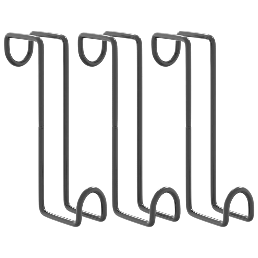Trensenhalter 3 Stk. Schwarz Stahl