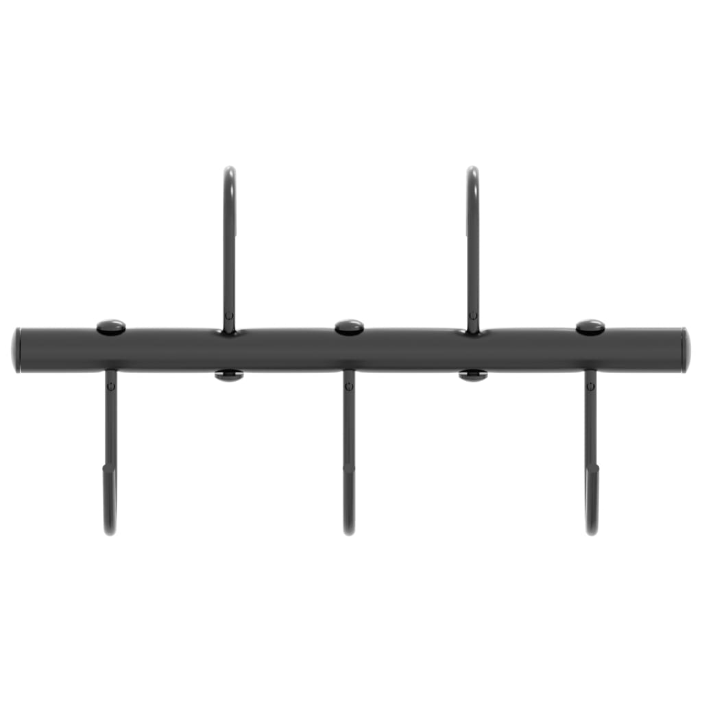 Trensenhalter mit 5 Drehhaken Schwarz Stahl