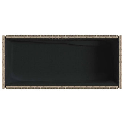 Pflanzkübel mit Ablage Grau Poly Rattan