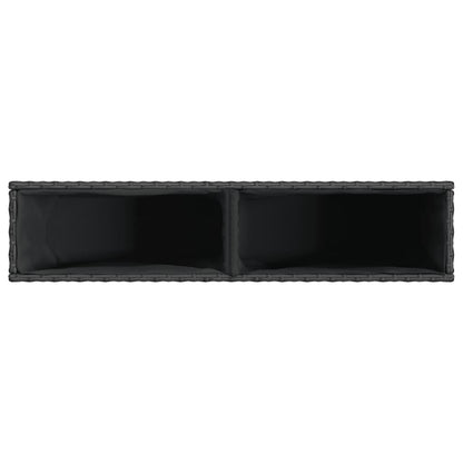 Hochbeet mit 2 Fächern Schwarz 90x20x40 cm Poly Rattan