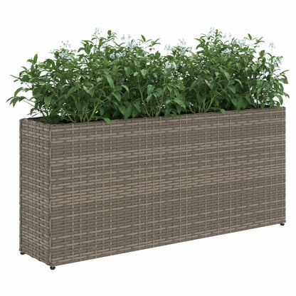 Hochbeet mit 2 Fächern Grau 90x20x40 cm Poly Rattan