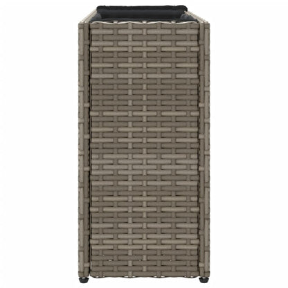 Hochbeet mit 2 Fächern Grau 90x20x40 cm Poly Rattan