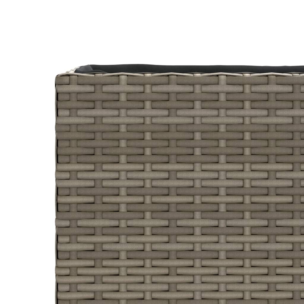 Hochbeet mit 2 Fächern Grau 90x20x40 cm Poly Rattan