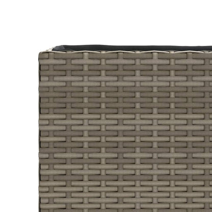 Hochbeet mit 2 Fächern Grau 90x20x40 cm Poly Rattan