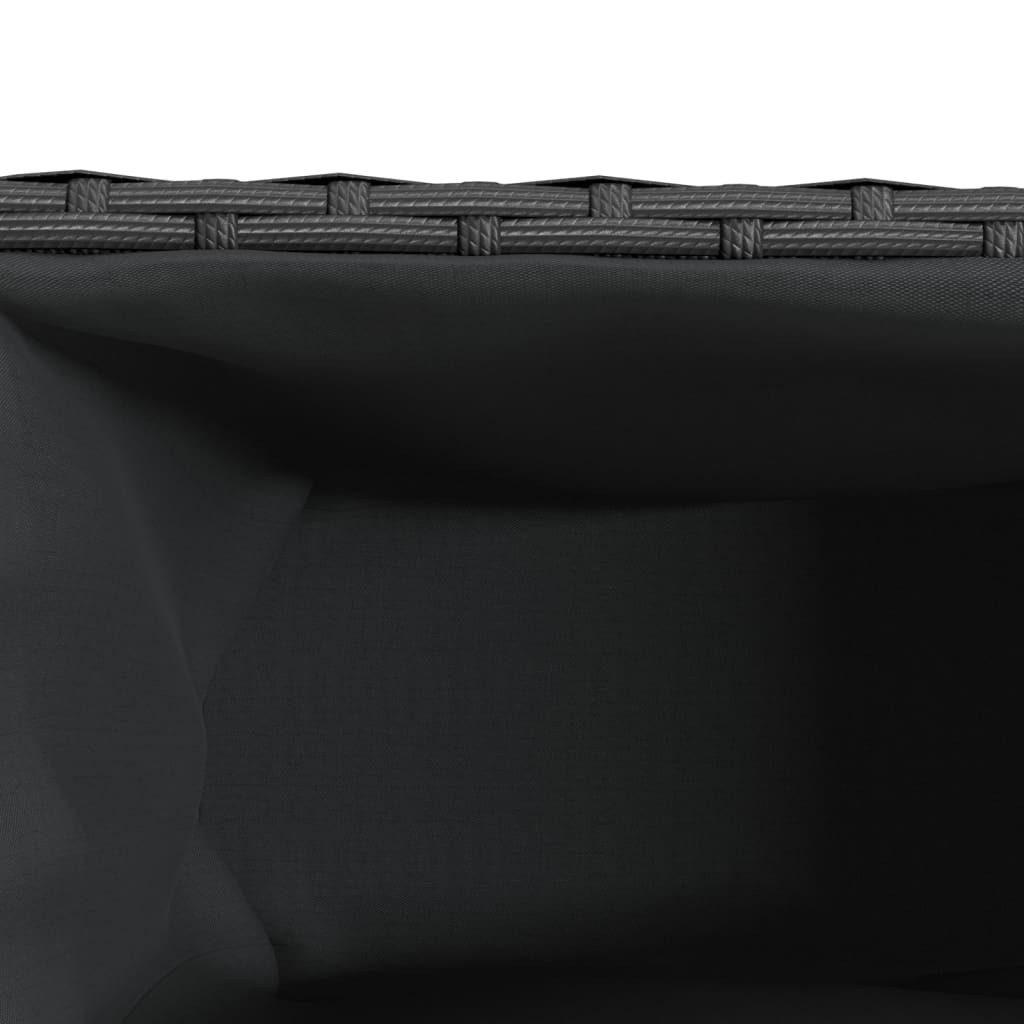 Hochbeet mit Rollen & 3 Fächern Schwarz 107x32x38cm Poly Rattan