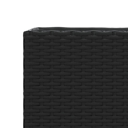 Hochbeet mit Rollen & 3 Fächern Schwarz 107x32x38cm Poly Rattan