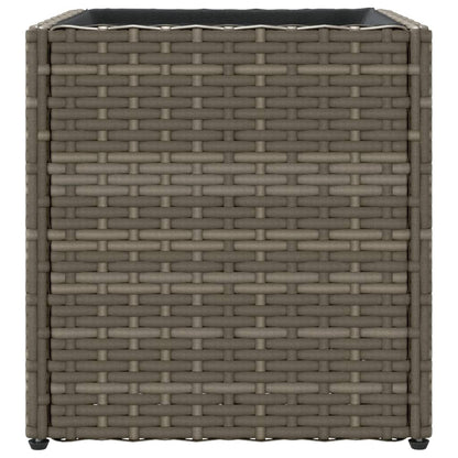Pflanzkübel Grau 36x30x32 cm Poly Rattan