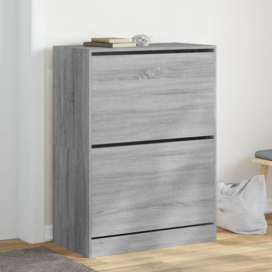 Shoe cabinet with 2 flaps, Sonoma grey, 80x42x108 cm