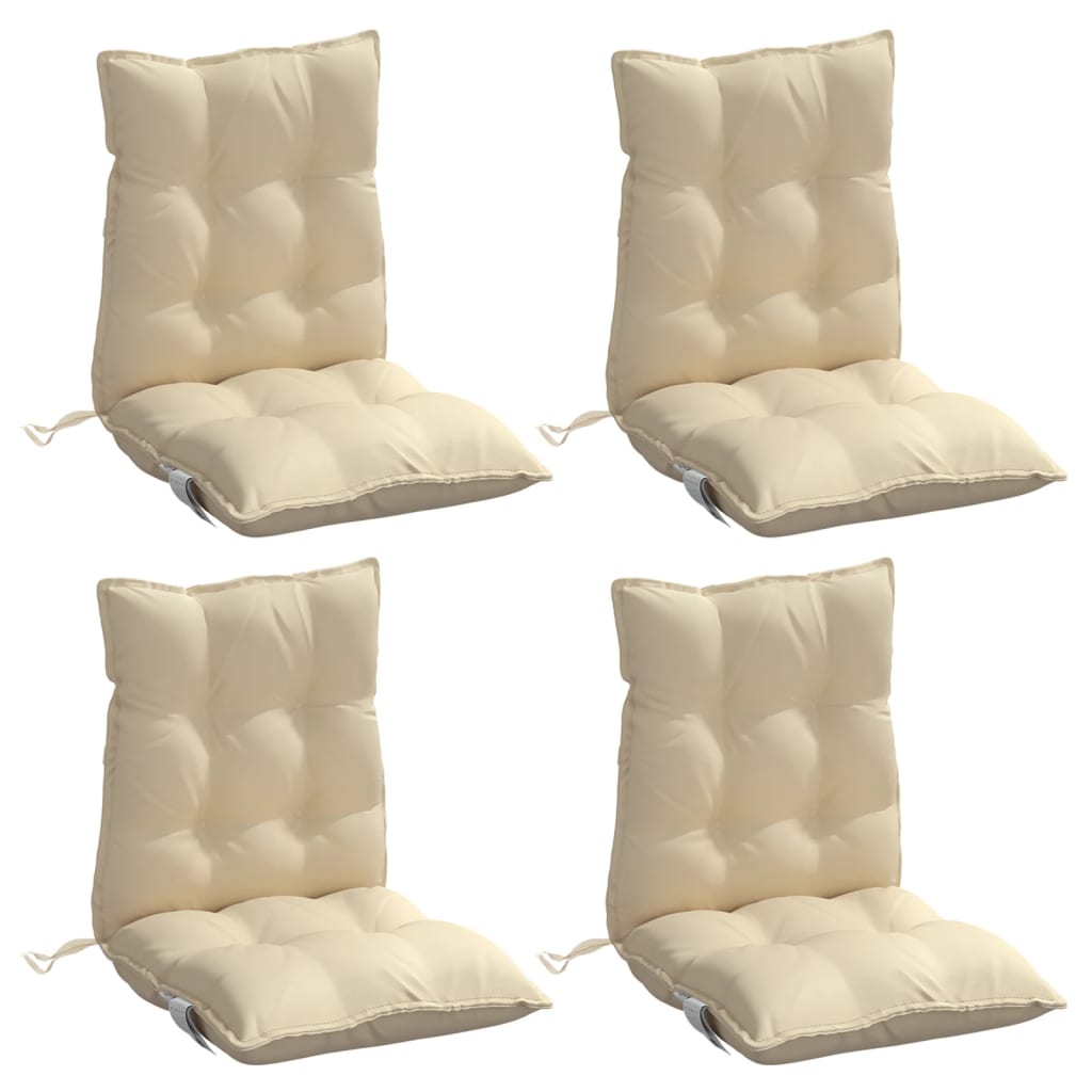 Niedriglehner-Auflagen 4 Stk. Beige Oxford-Gewebe