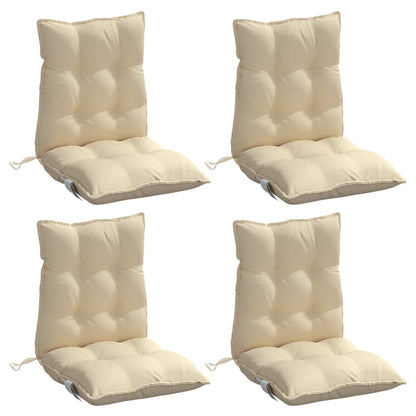 Niedriglehner-Auflagen 4 Stk. Beige Oxford-Gewebe