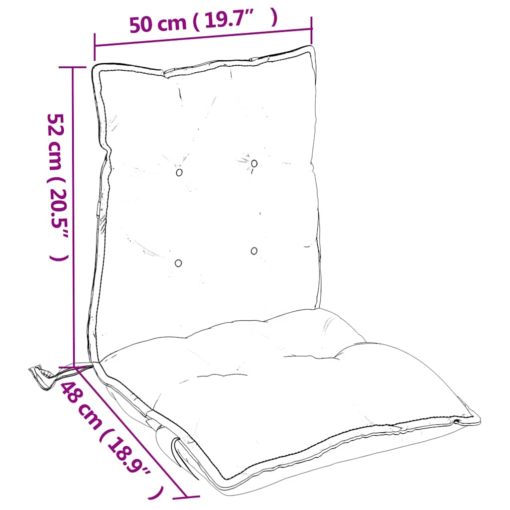 Niedriglehner-Auflagen 6 Stk. Schwarz Oxford-Gewebe