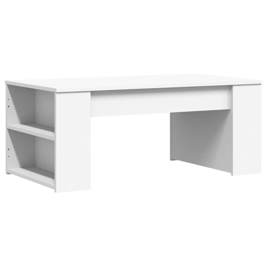 Table basse blanche 102x55x42 cm en bois