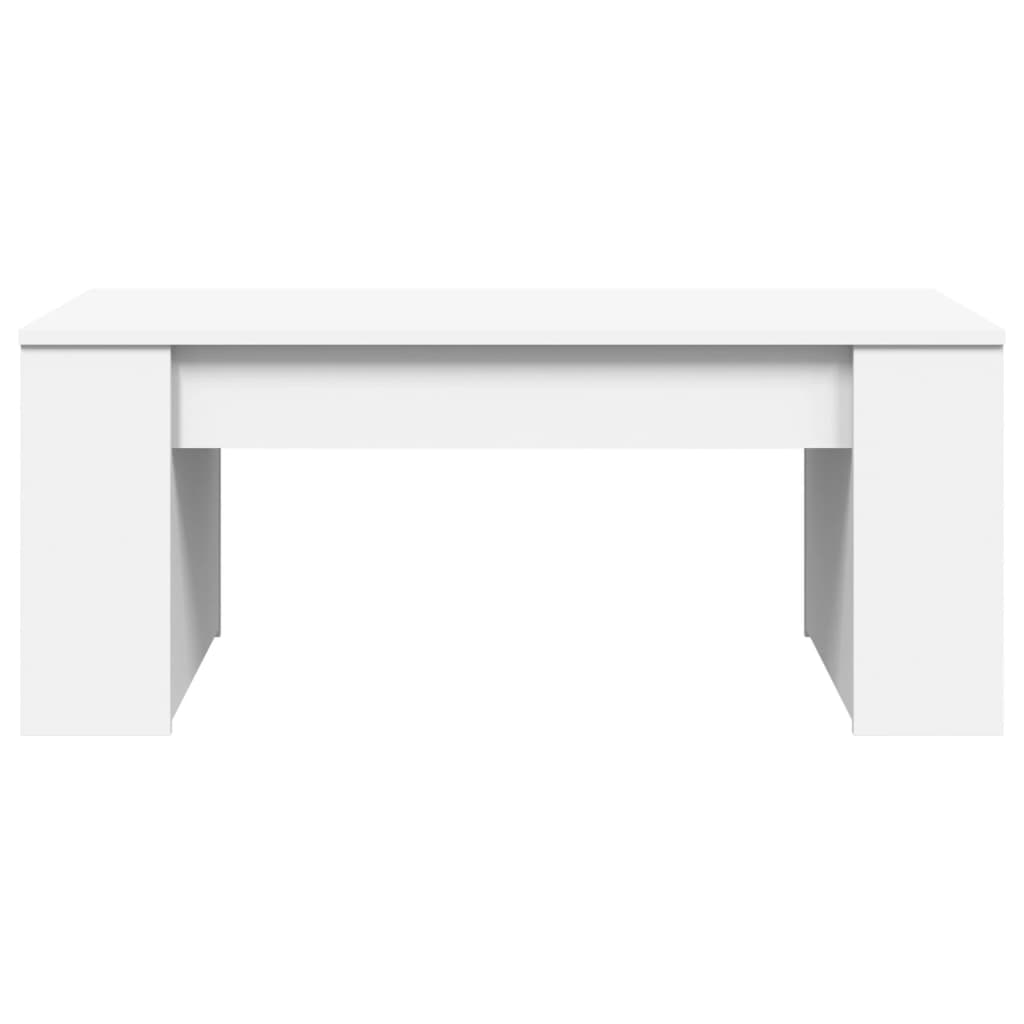Table basse blanche 102x55x42 cm en bois
