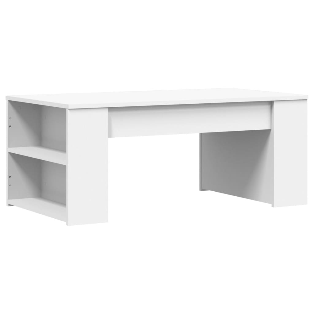 Table basse blanche 102x55x42 cm en bois