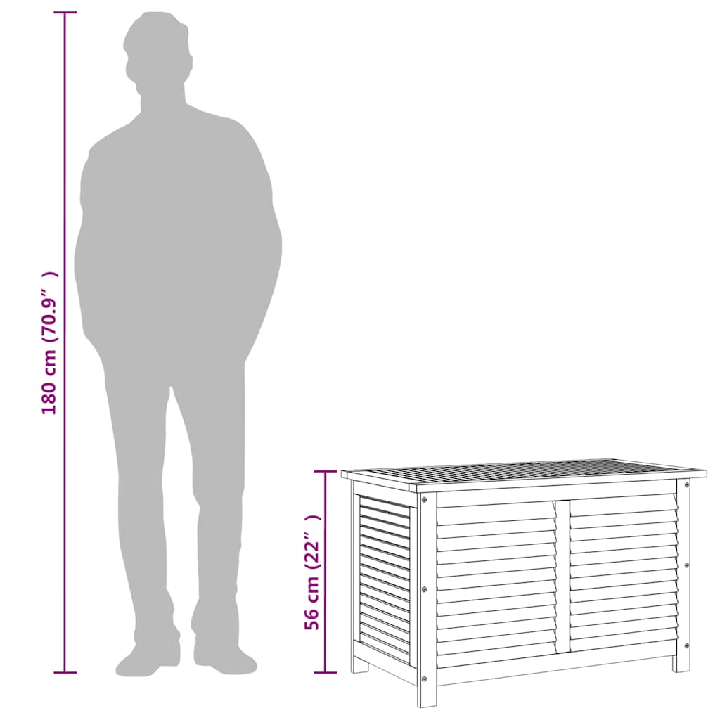Gartenbox mit Lüftungsschlitzen 90x50x56 cm Massivholz Akazie