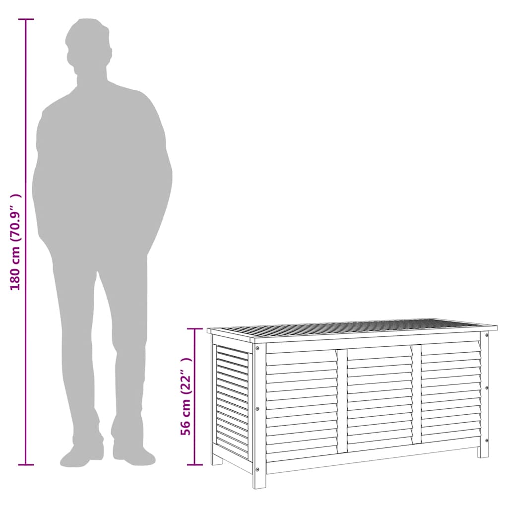Gartenbox mit Lüftungsschlitzen 113x50x56 cm Massivholz Akazie