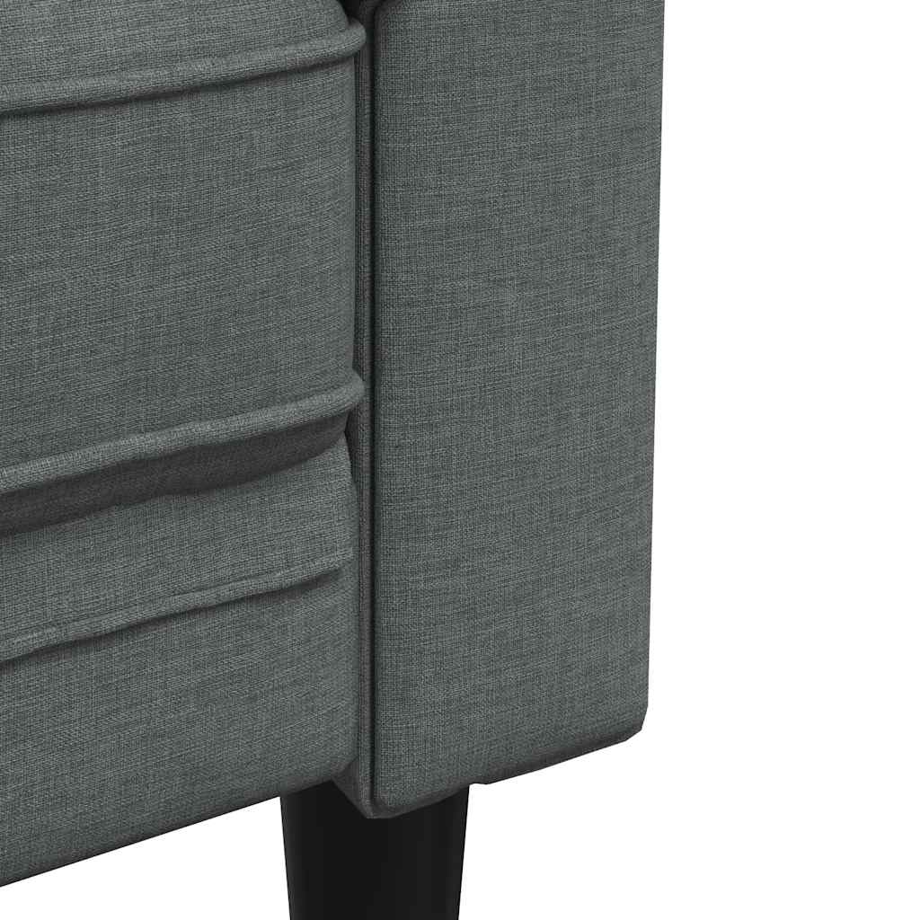 Fauteuil Chesterfield en tissu gris foncé