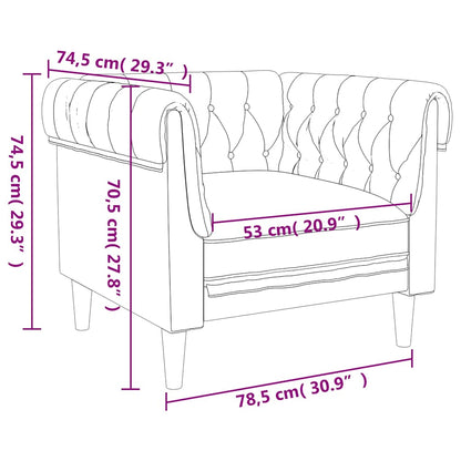 Chesterfield-Sessel Dunkelgrau Stoff